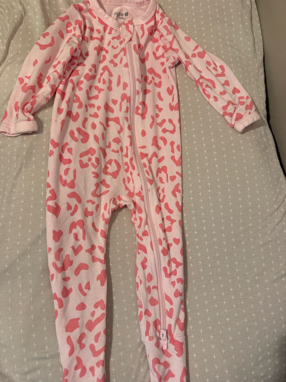 Kyte BABY Pink Footed Sleeper with Coral Spot Pattern